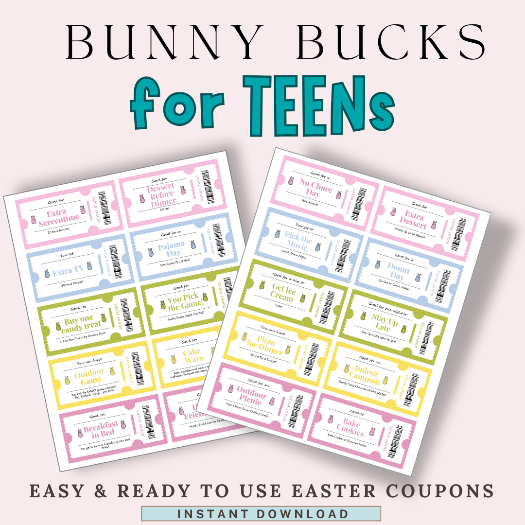 Easter Coupons for TEENAGERS! (Ready to Print!)