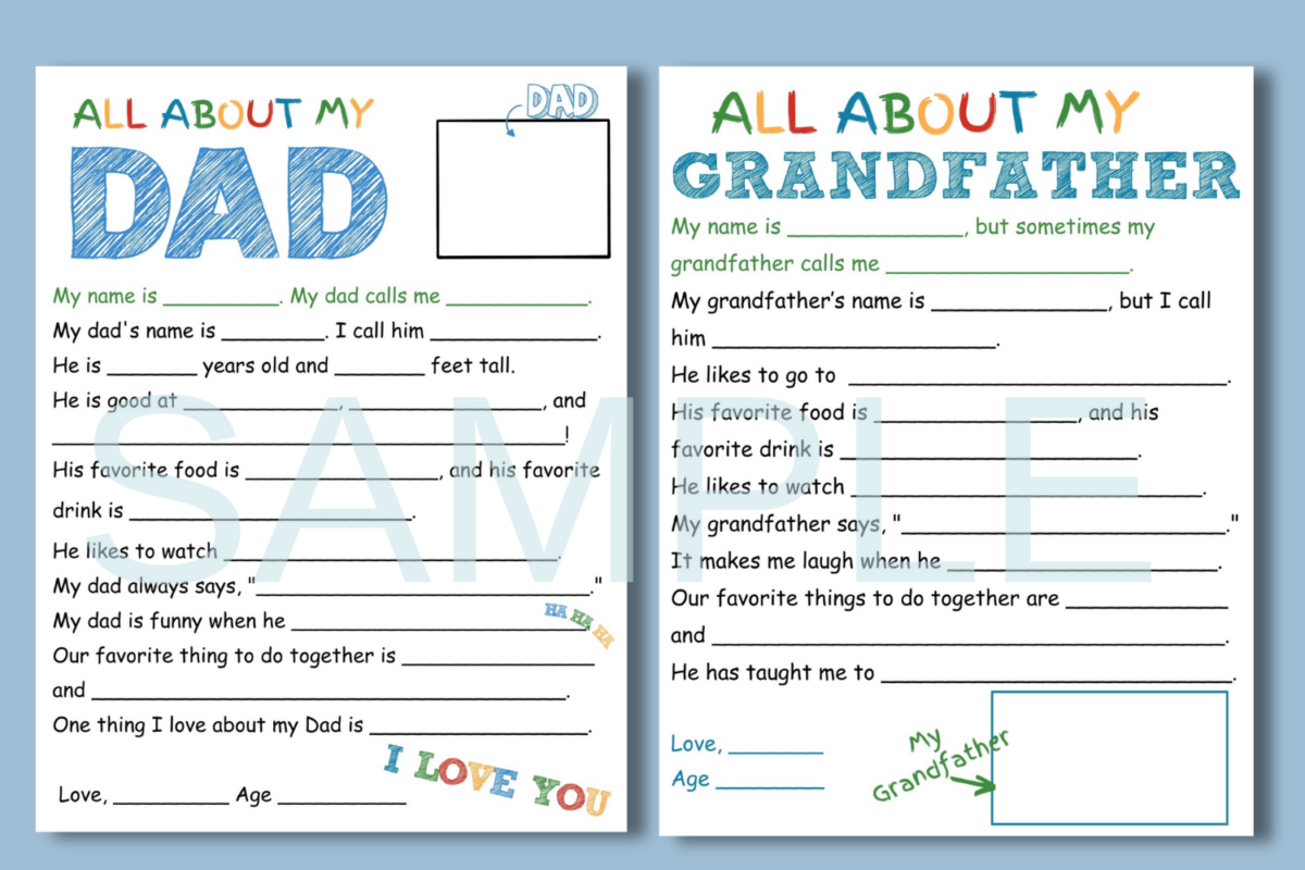 Father's Day Survey Printable | All About Dad Questionnaire | Kids' Father's Day Gift | Fun & Heartfelt Activity for Dad & Grandpa